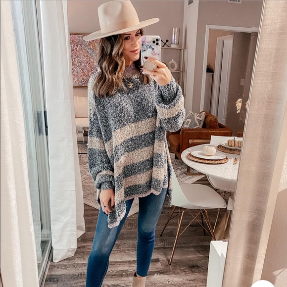 Free People Sweaters - Free people side slit striped sweater
